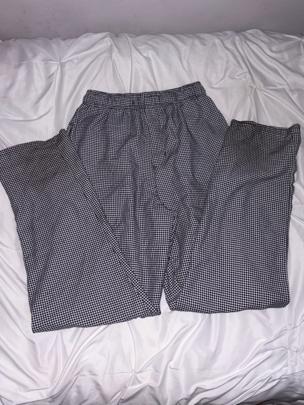 Patterned Houndstooth Black and White Pants